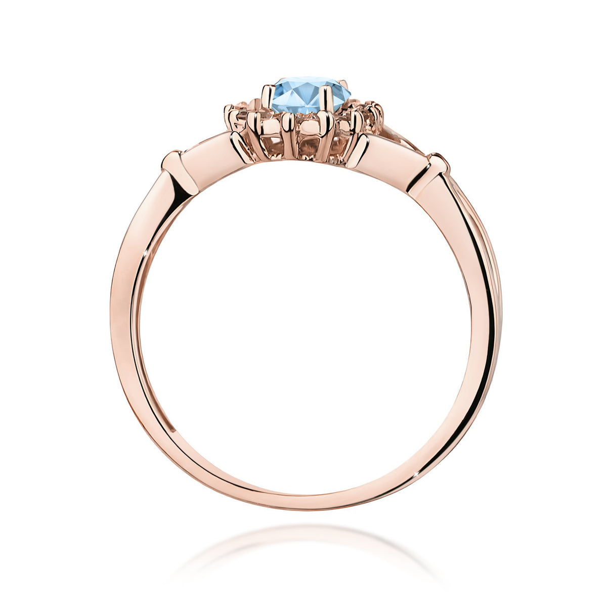 Inel Aur 14K cu Diamante Albastru de Laborator 0.62 ct