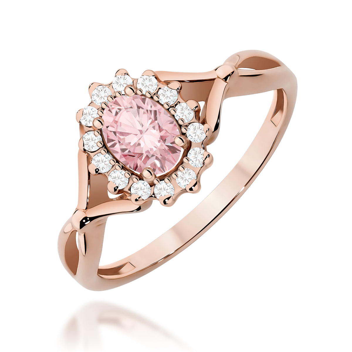 Inel Aur 14K cu Diamante Roz de Laborator 0.62 ct