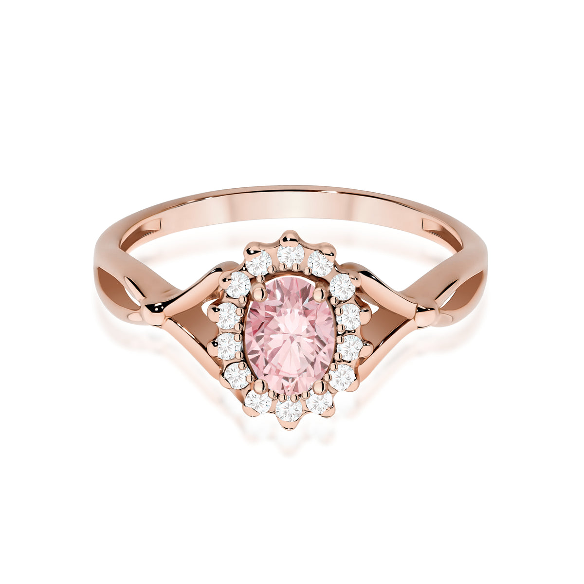 Inel Aur 14K cu Diamante Roz de Laborator 0.62 ct
