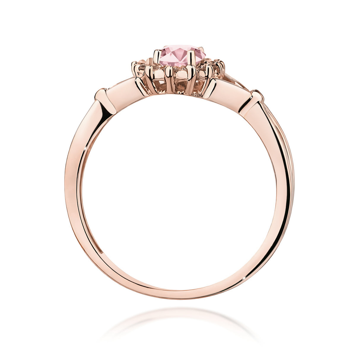 Inel Aur 14K cu Diamante Roz de Laborator 0.62 ct