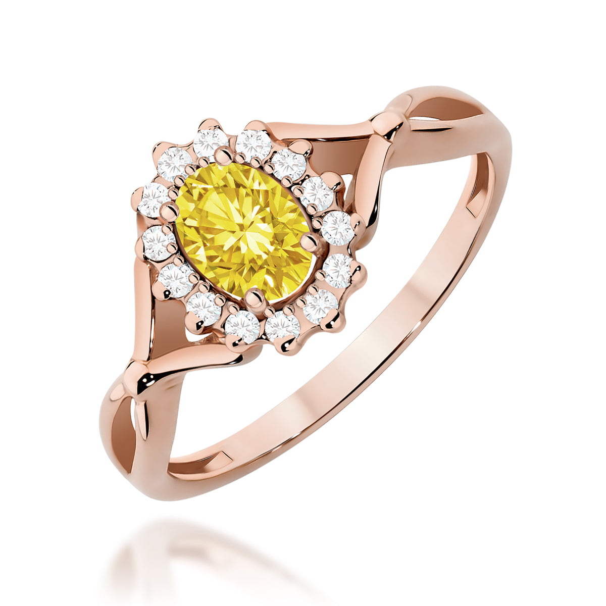Inel Aur 14K cu Diamante Galben de Laborator 0.62 ct