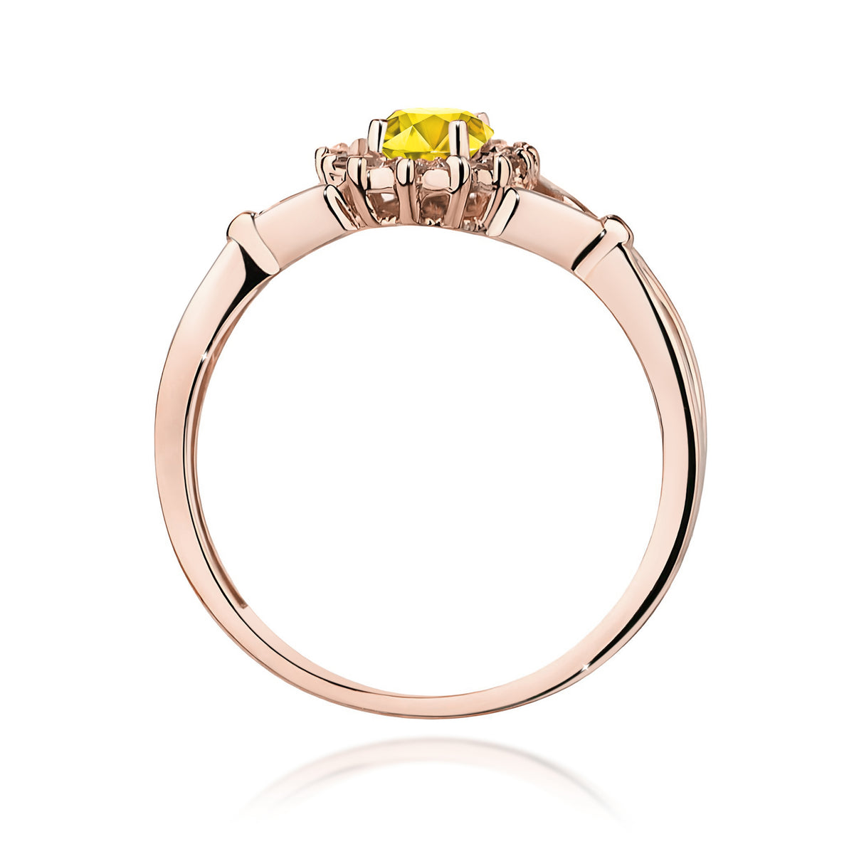 Inel Aur 14K cu Diamante Galben de Laborator 0.62 ct