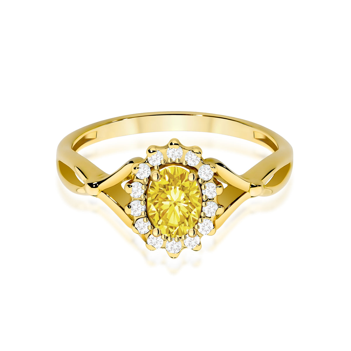Inel Aur 14K cu Diamante Galben de Laborator 0.62 ct