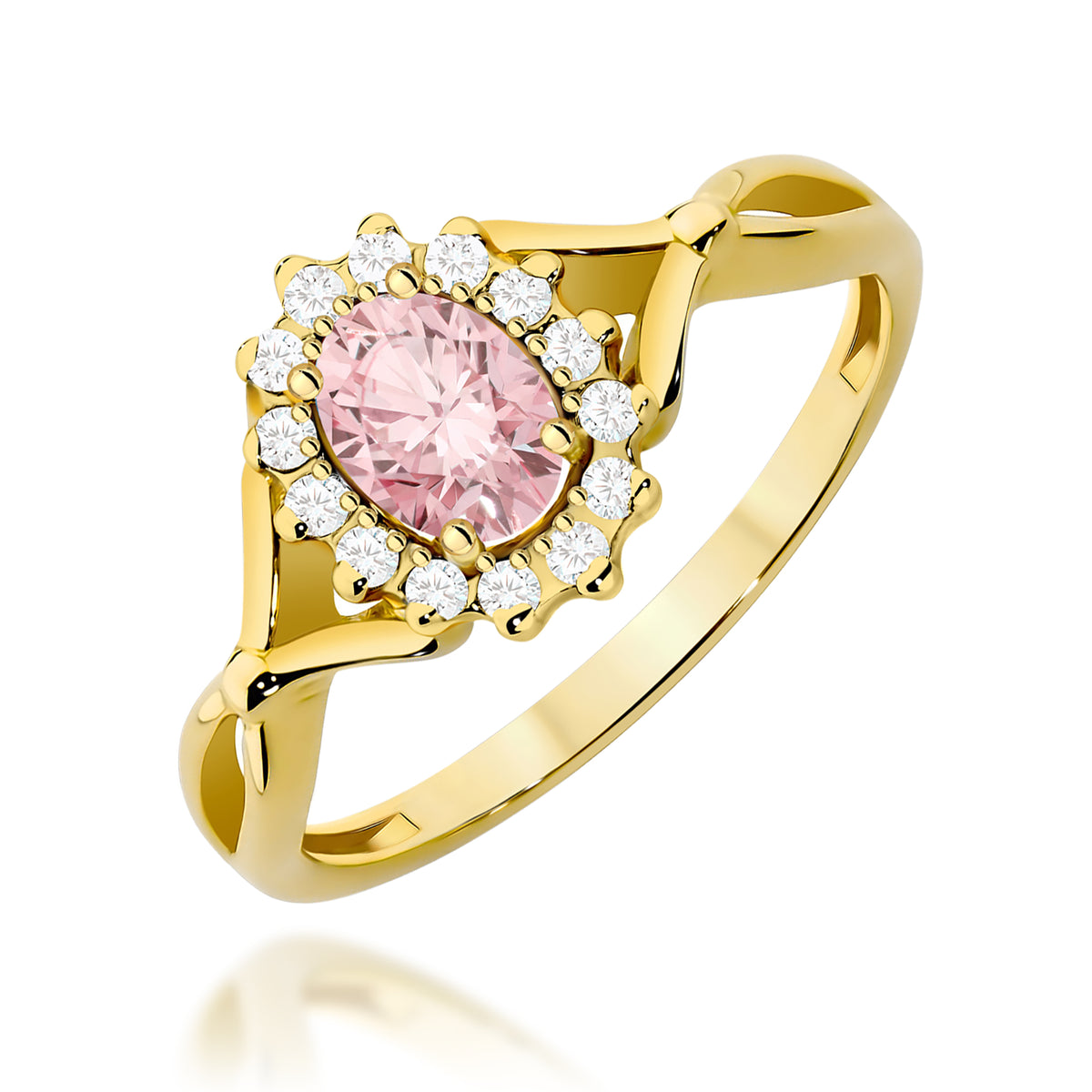 Inel Aur 9K cu Diamante Roz de Laborator 0.62 ct