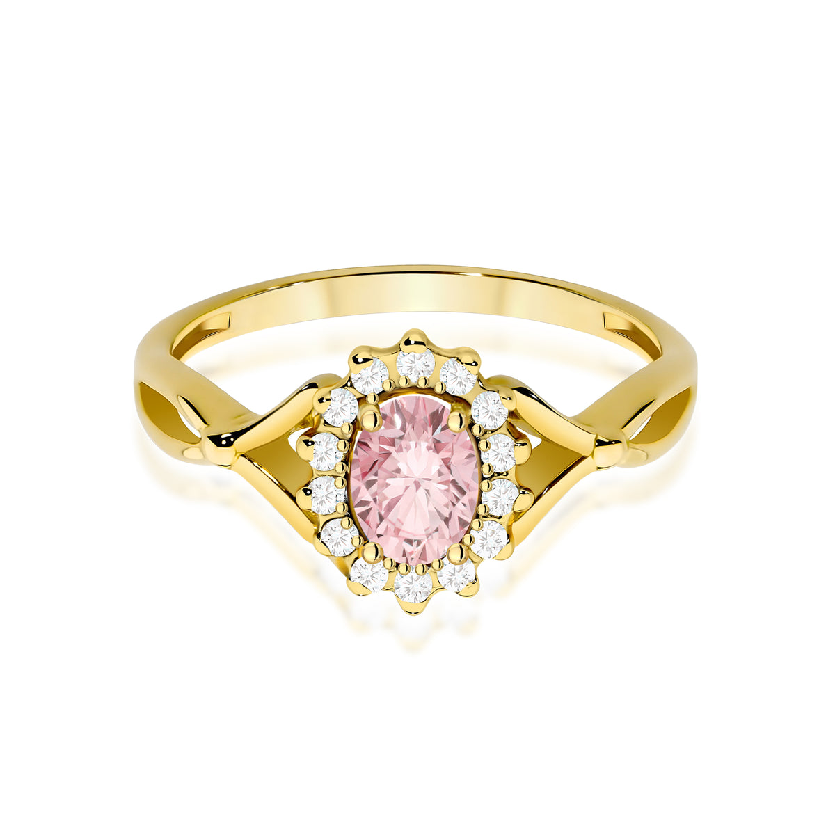Inel Aur 9K cu Diamante Roz de Laborator 0.62 ct