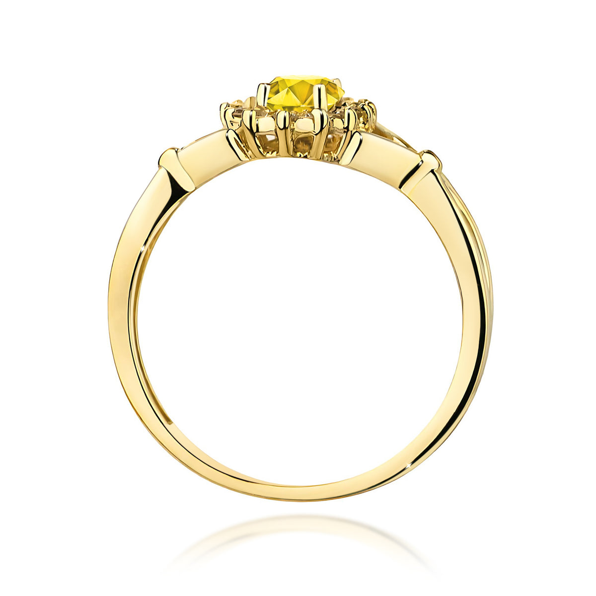 Inel Aur 9K cu Diamante Galben de Laborator 0.62 ct