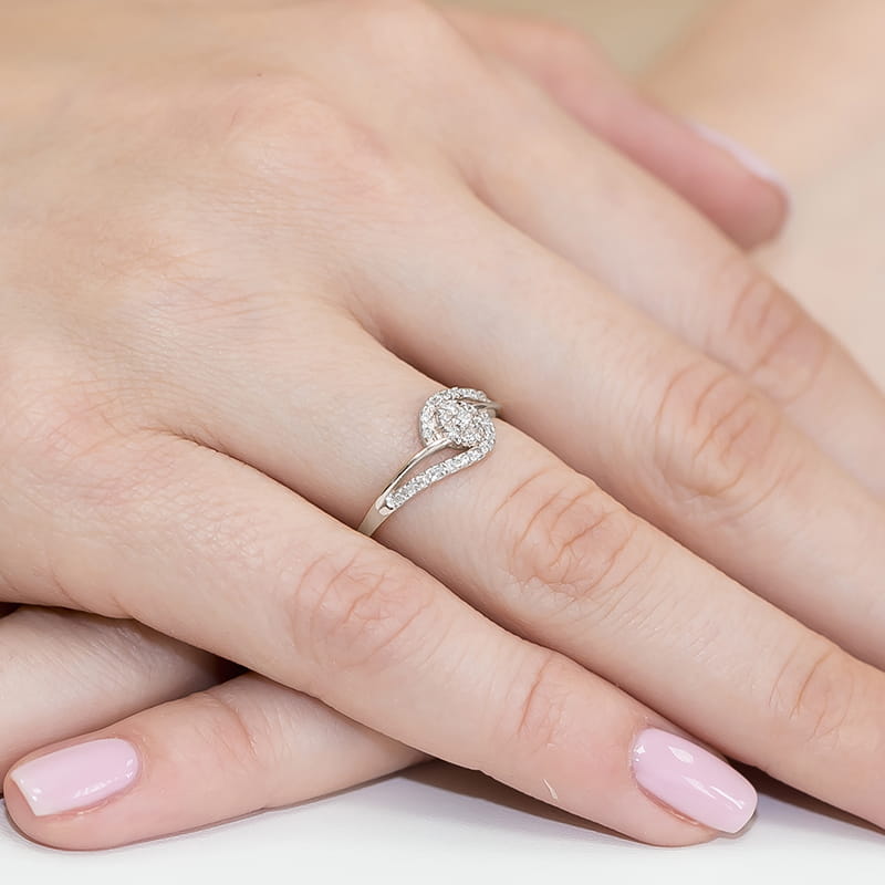 Inel Aur 9K cu Diamante Naturale 0.17 ct