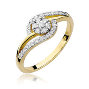 Inel Aur 9K cu Diamante Naturale 0.17 ct