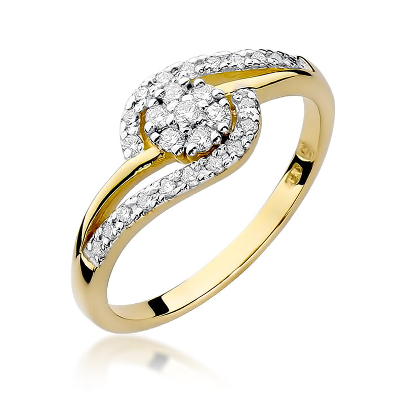 Inel Aur 9K cu Diamante Naturale 0.17 ct