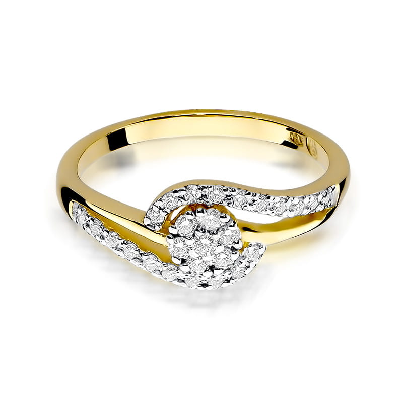 Inel Aur 9K cu Diamante Naturale 0.17 ct