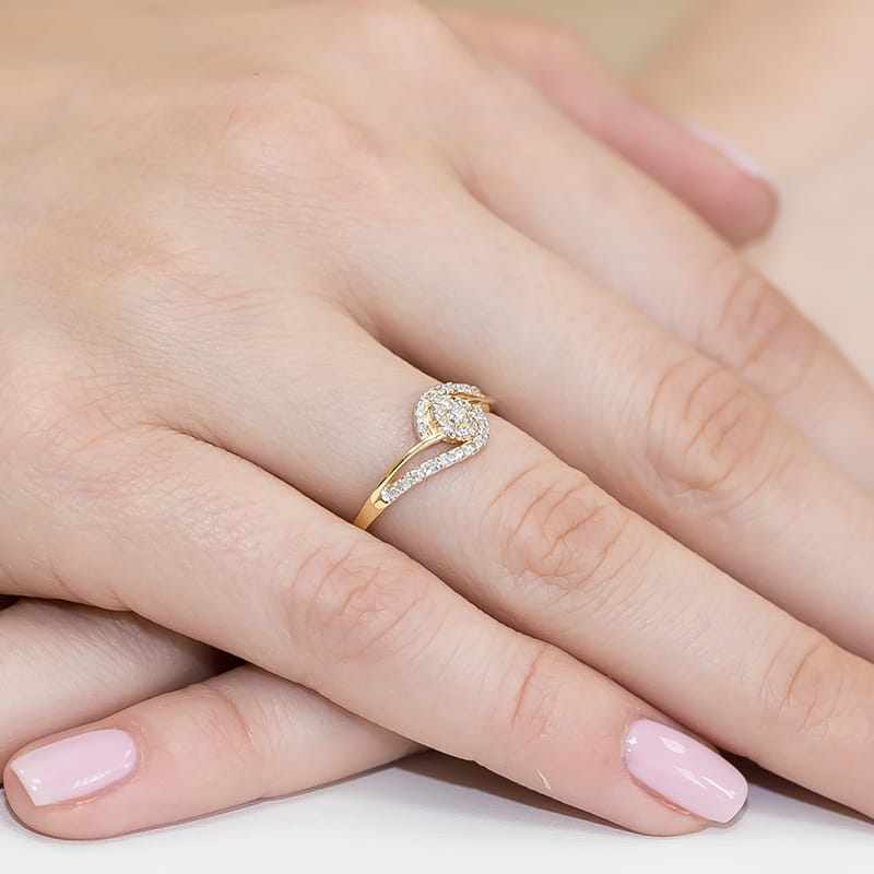 Inel Aur 9K cu Diamante Naturale 0.17 ct