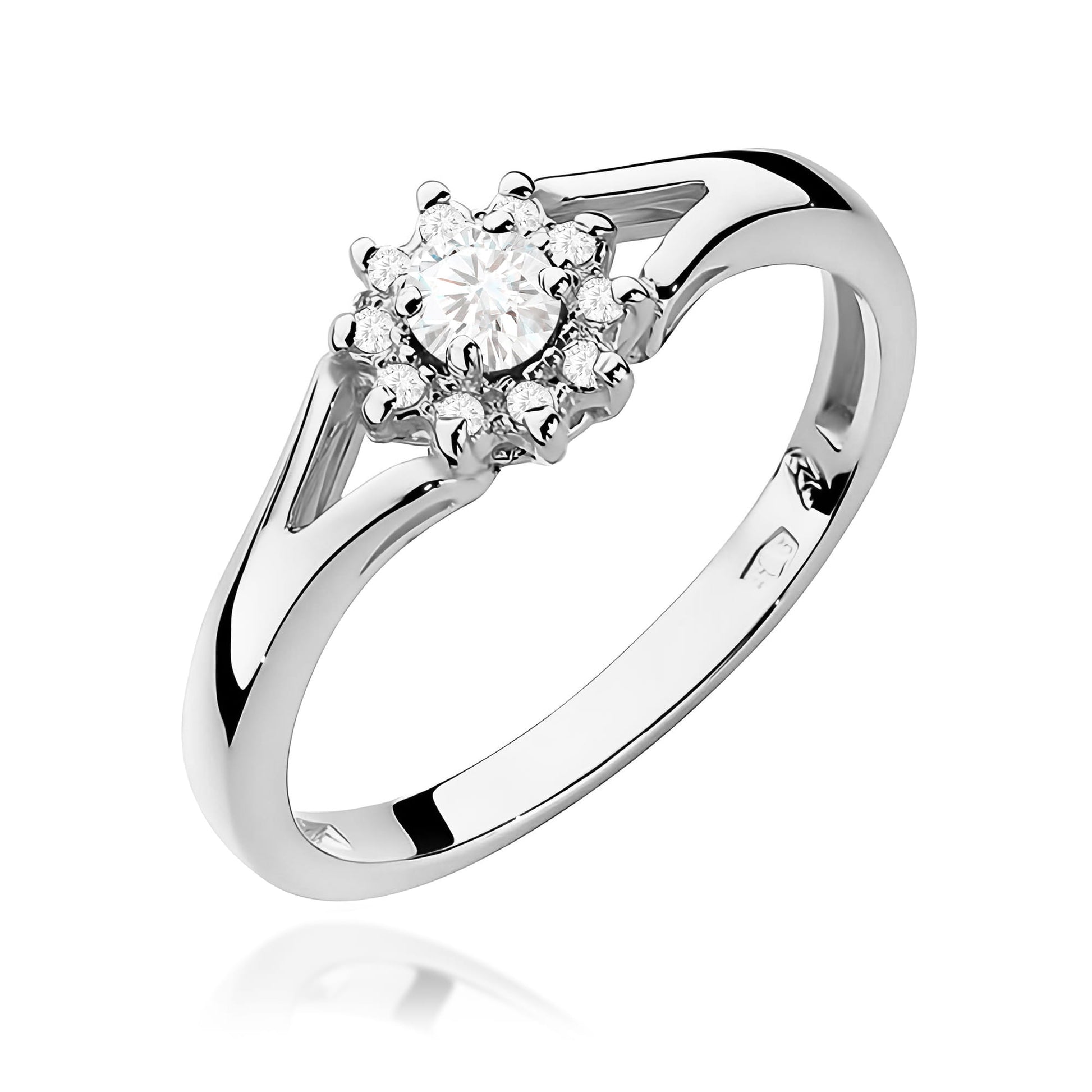 Inel Aur 9K cu Diamante Naturale 0.19 ct