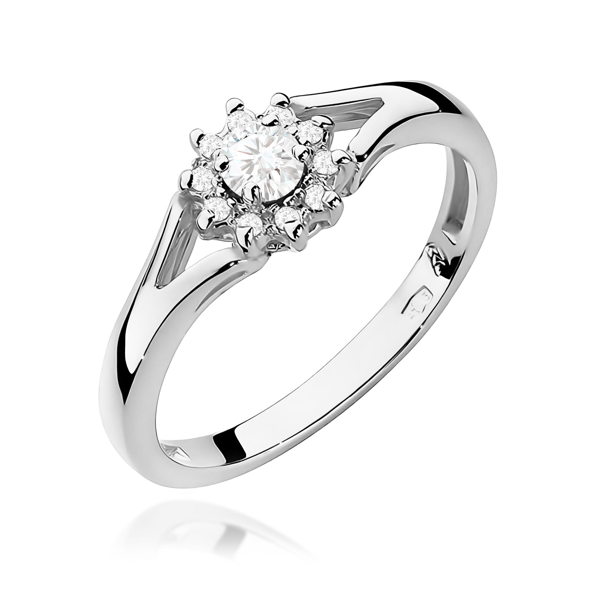 Inel Aur 9K cu Diamante Naturale 0.19 ct