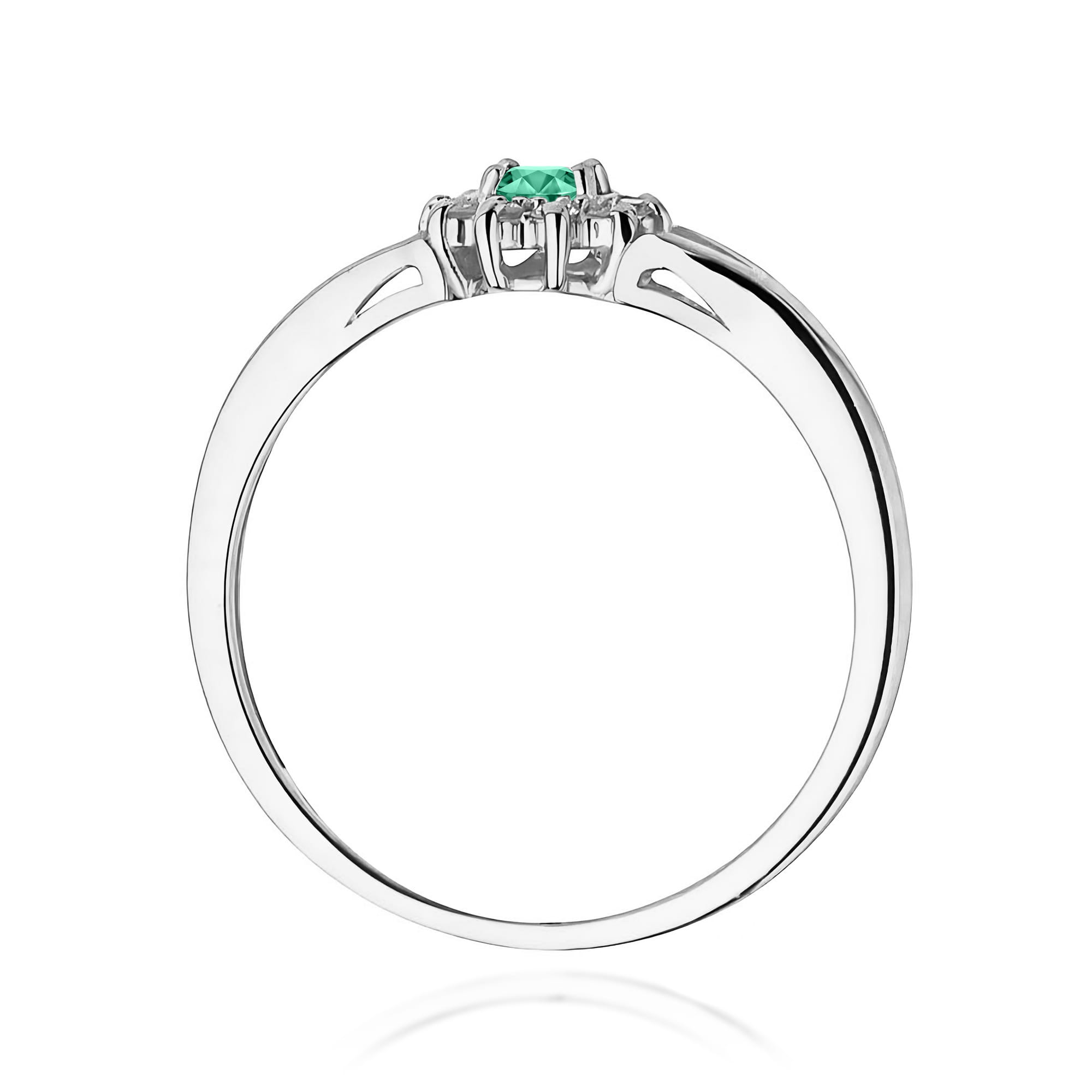 Inel Aur 9K cu Smarald 0.15 ct si Diamante Naturale 0.09 ct