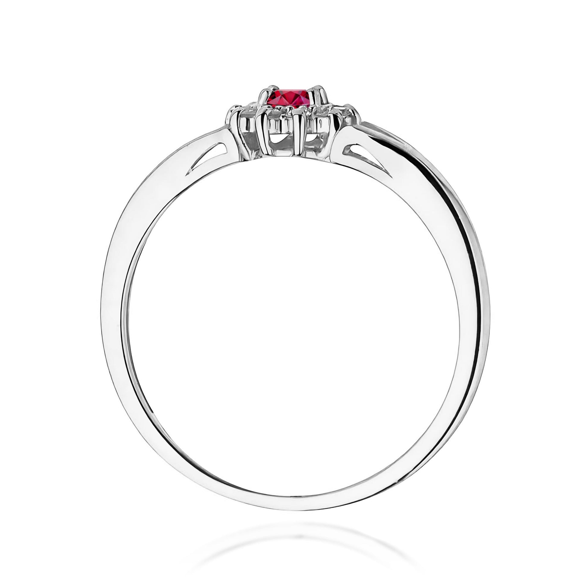 Inel Aur 9K cu Rubin 0.15 ct si Diamante Naturale 0.09 ct