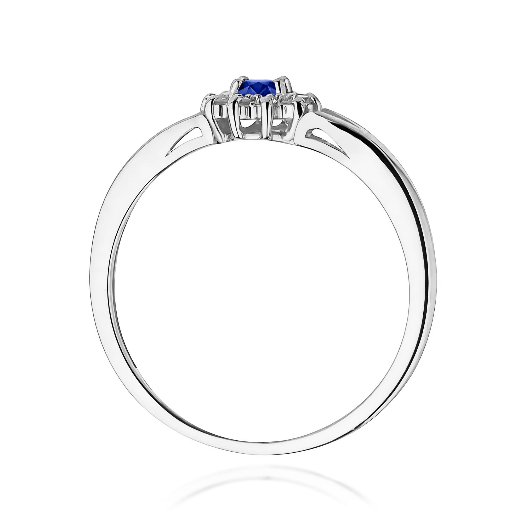Inel Aur 9K cu Safir 0.15 ct si Diamante Naturale 0.09 ct