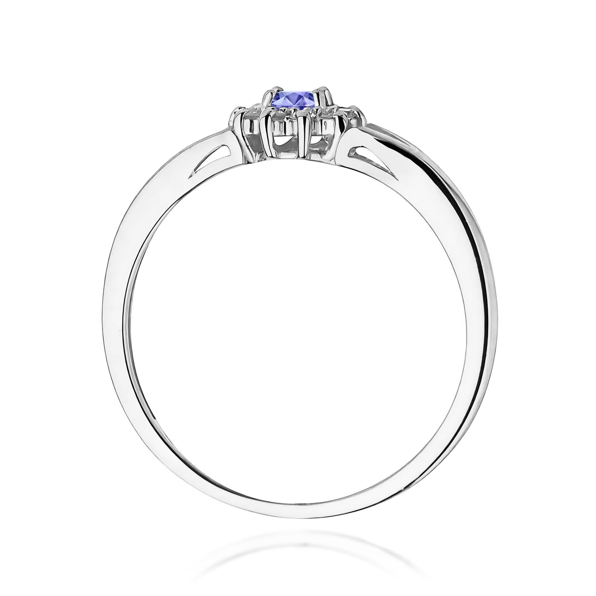 Inel Aur 9K cu Tanzanit 0.15 ct si Diamante Naturale 0.09 ct