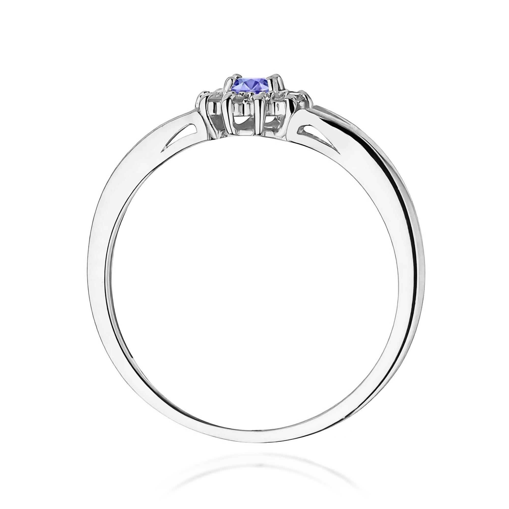 Inel Aur 9K cu Tanzanit 0.15 ct si Diamante Naturale 0.09 ct