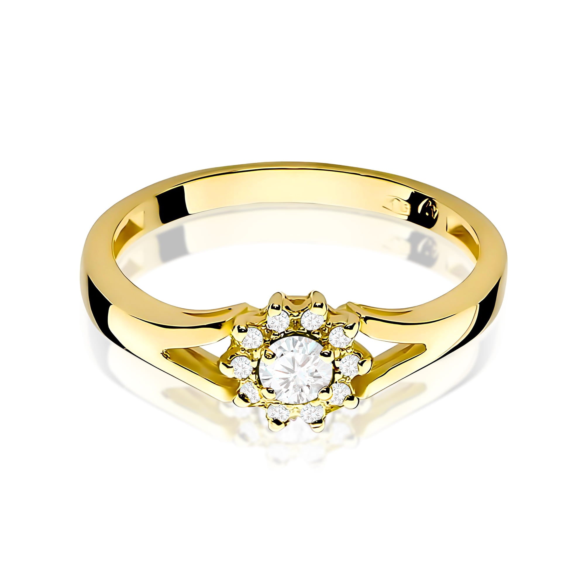 Inel Aur 9K cu Diamante Naturale 0.19 ct