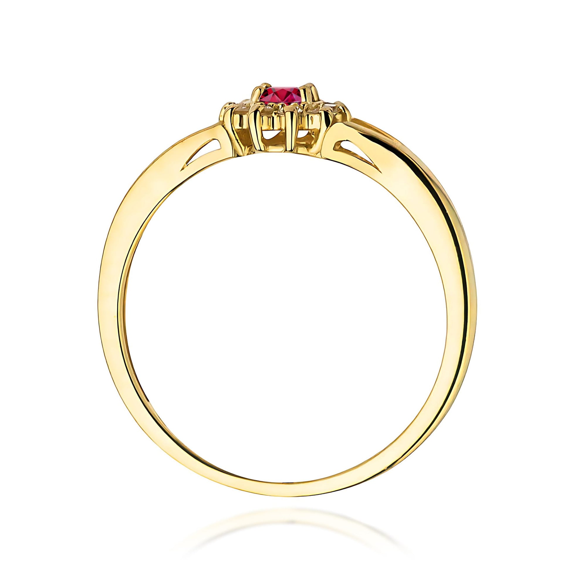 Inel Aur 9K cu Rubin 0.15 ct si Diamante Naturale 0.09 ct