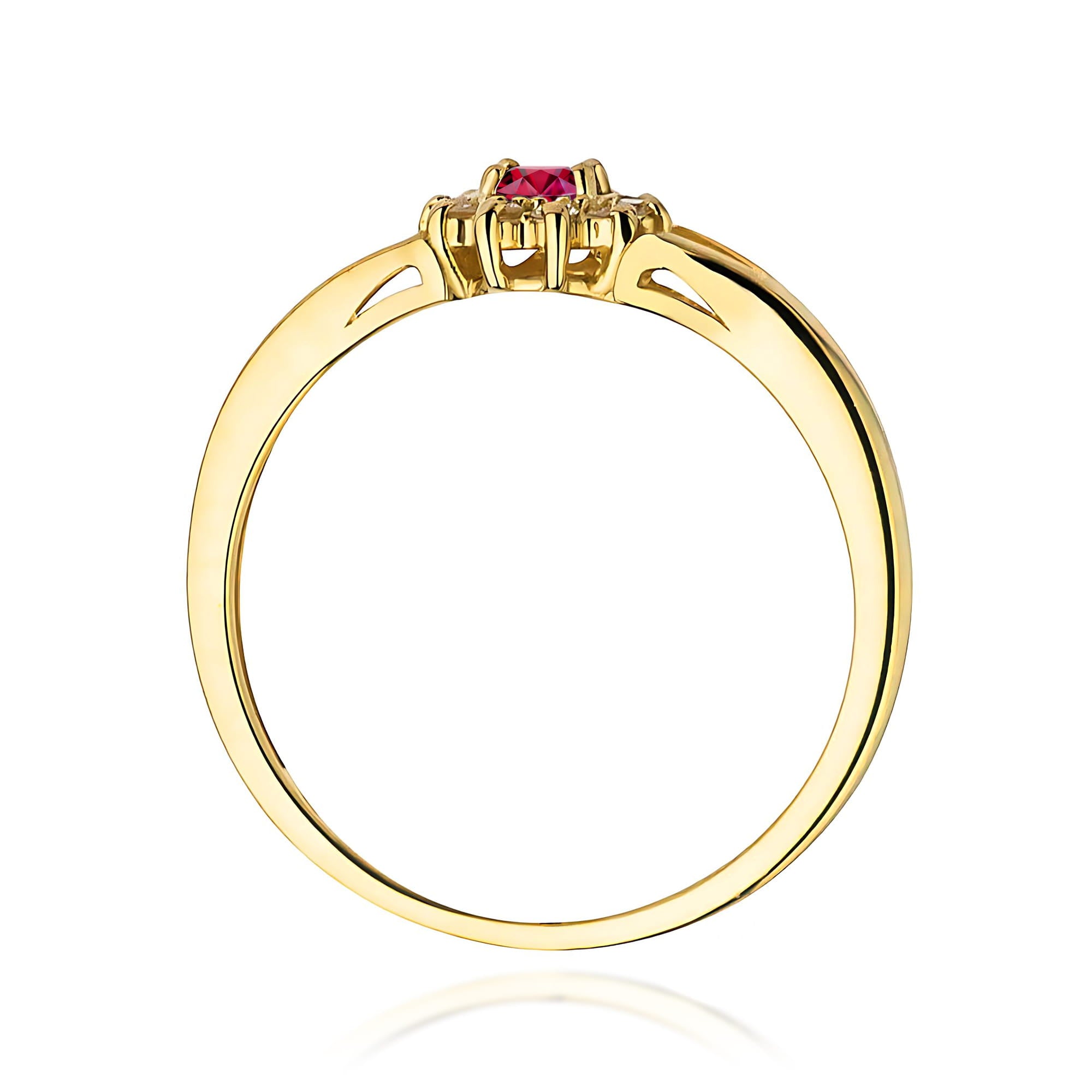 Inel Aur 9K cu Rubin 0.15 ct si Diamante Naturale 0.09 ct