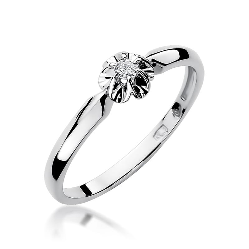 Inel Aur 9K cu Diamant Natural 0.04 ct