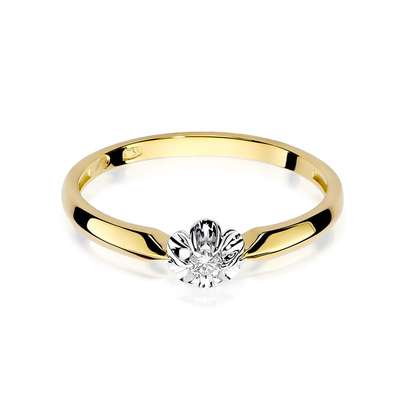 Inel Aur 9K cu Diamant Natural 0.04 ct