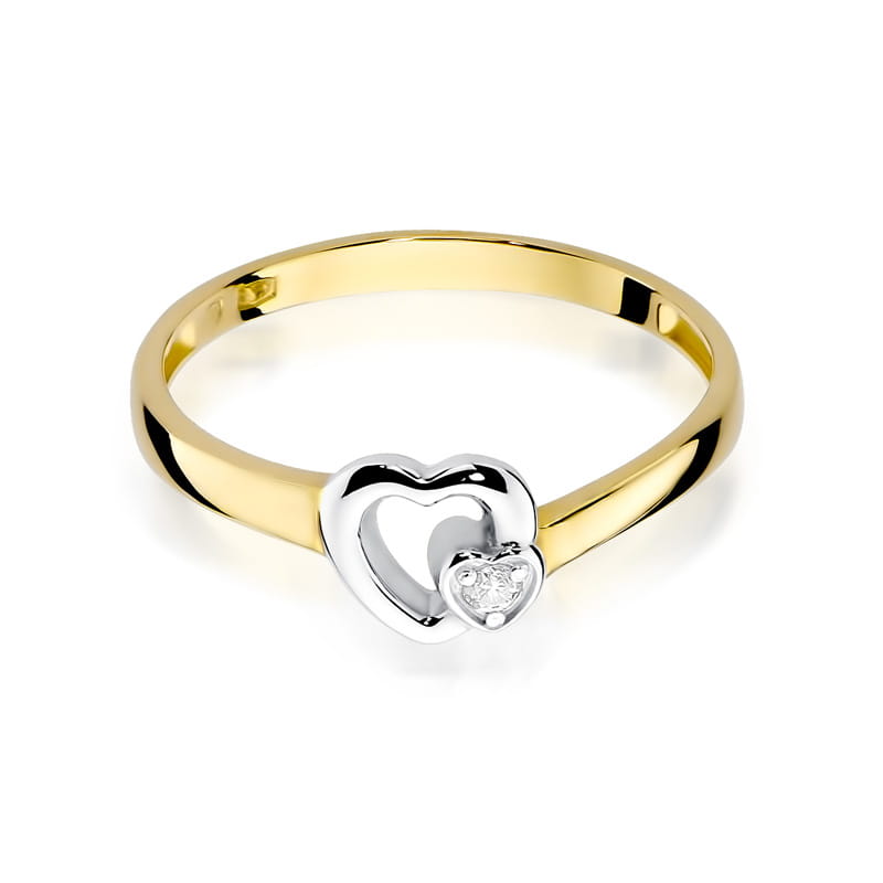 Inel Aur 9K cu Diamant Natural 0.02 ct