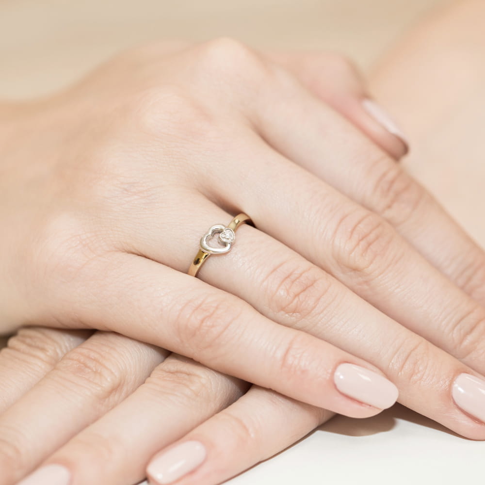 Inel Aur 9K cu Diamant Natural 0.02 ct