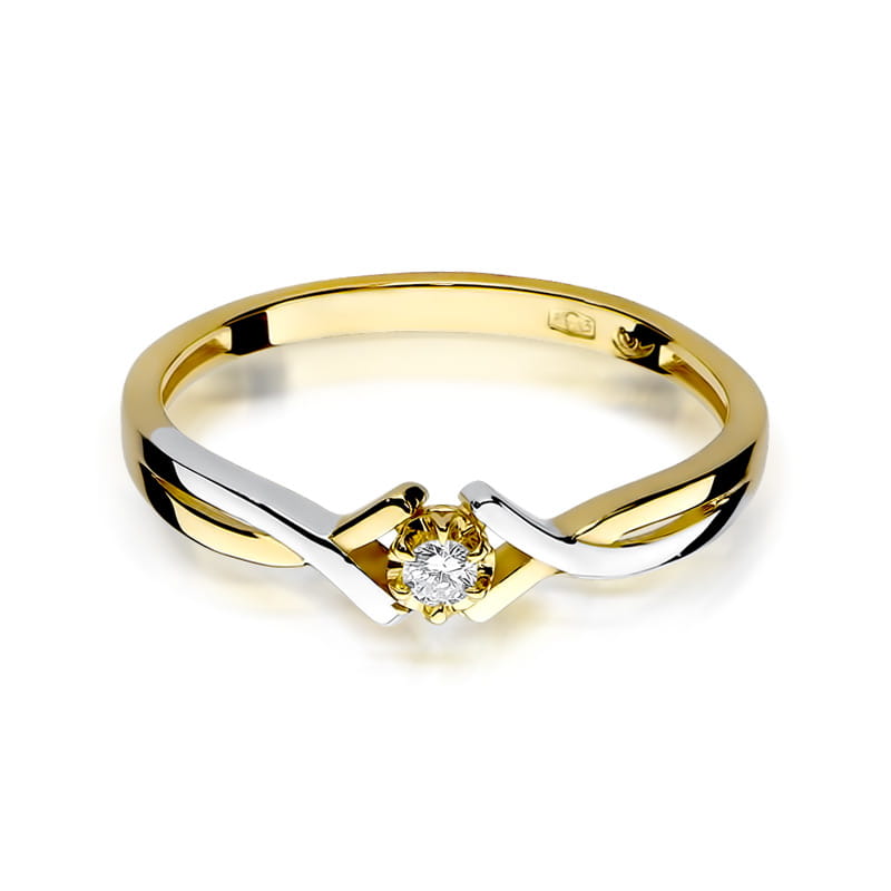 Inel Aur 9K cu Diamant Natural 0.04 ct
