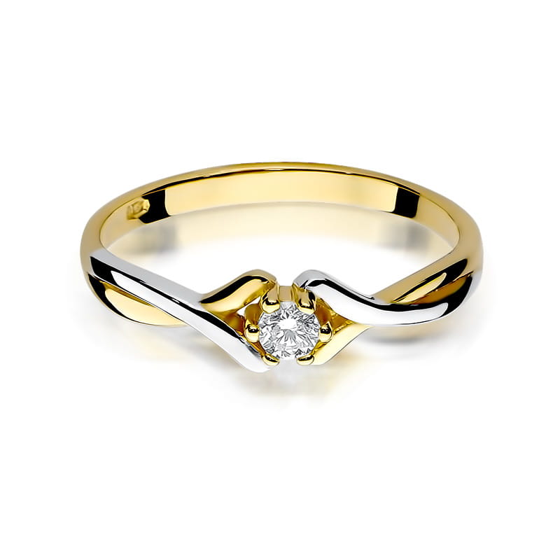 Inel Aur 9K cu Diamant Natural 0.08 ct