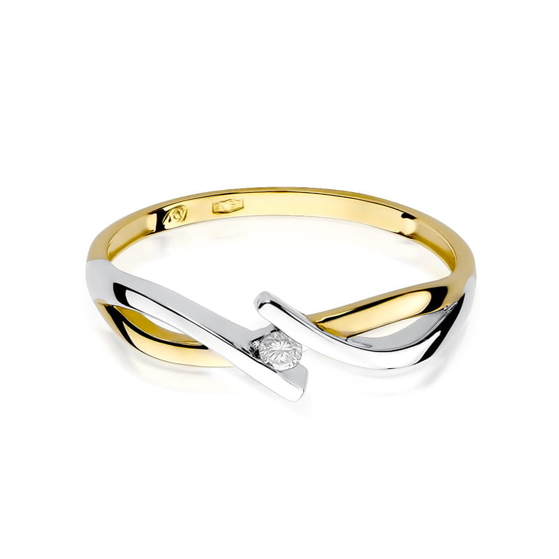 Inel Aur 9K cu Diamant Natural 0.04 ct