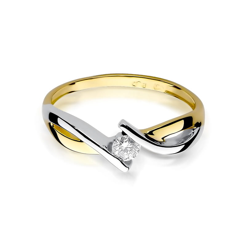 Inel Aur 9K cu Diamant Natural 0.08 ct