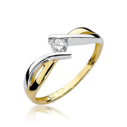 Inel Aur 9K cu Diamant Natural 0.10 ct