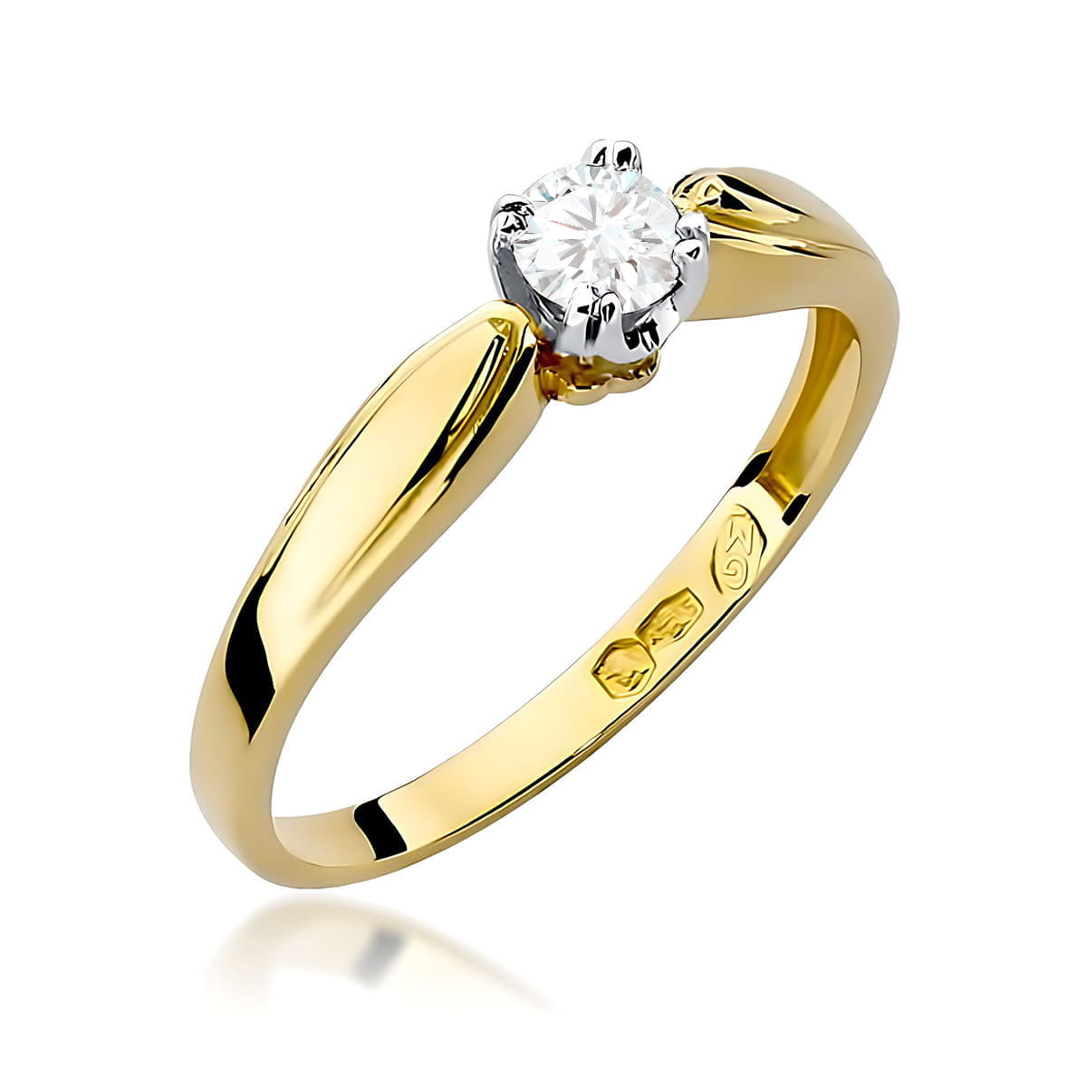 Inel Aur 9K cu Diamant de Laborator 0.25 ct
