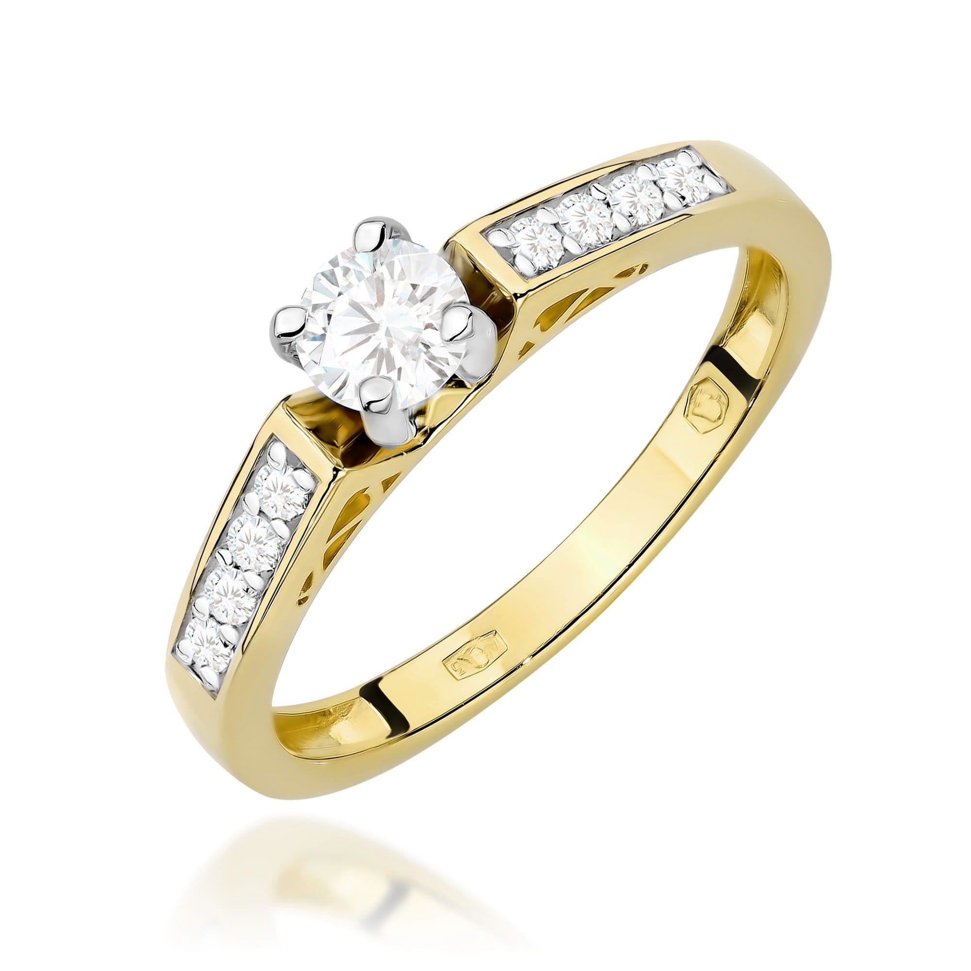 Inel Aur 9K cu Diamante de Laborator 0.42 ct