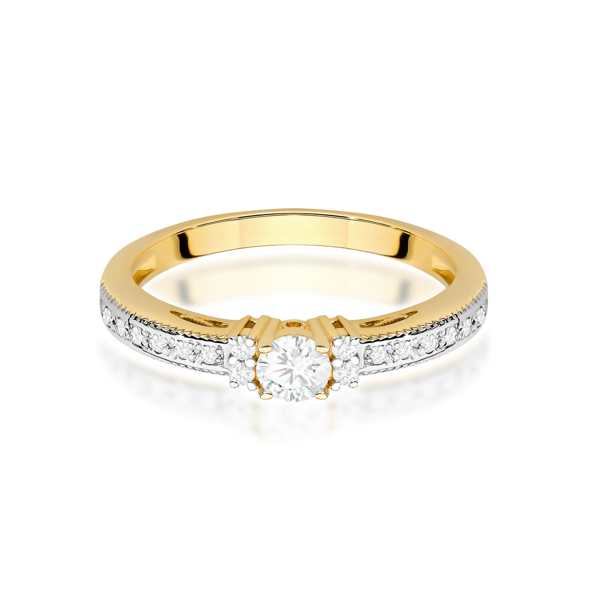 Inel Aur 9K cu Diamante Naturale 0.23 ct