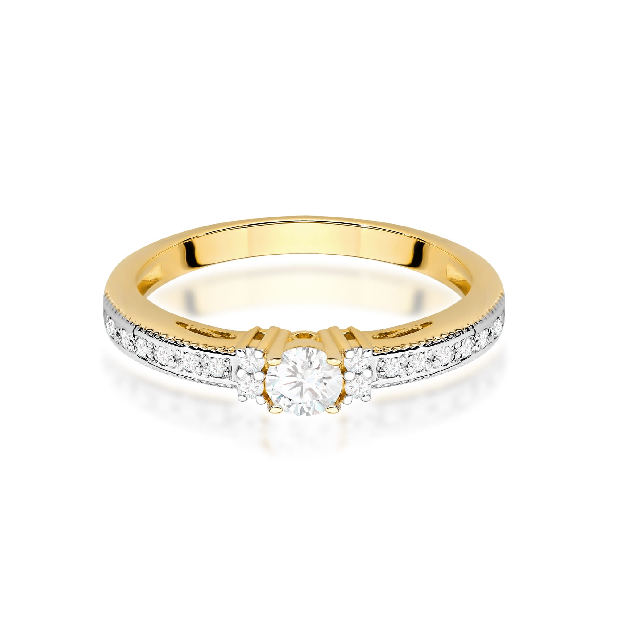Inel Aur 9K cu Diamante Naturale 0.23 ct