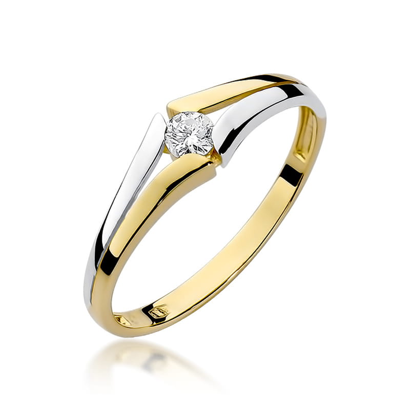 Inel Aur 9K cu Diamant Natural 0.10 ct