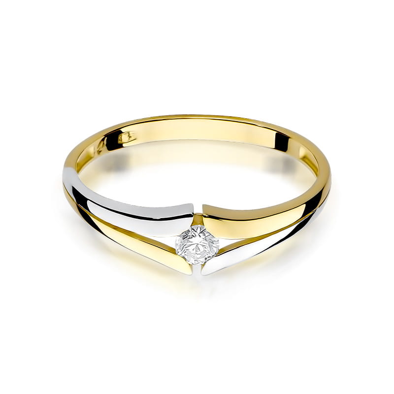 Inel Aur 9K cu Diamant Natural 0.10 ct