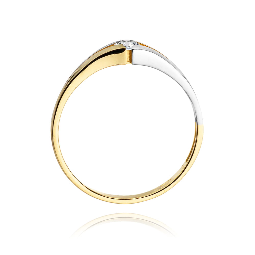Inel Aur 9K cu Diamant Natural 0.10 ct