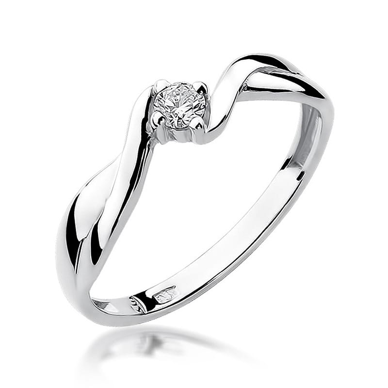 Inel Aur 9K cu Diamant Natural 0.10 ct