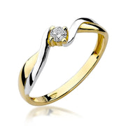 Inel Aur 9K cu Diamant Natural 0.10 ct