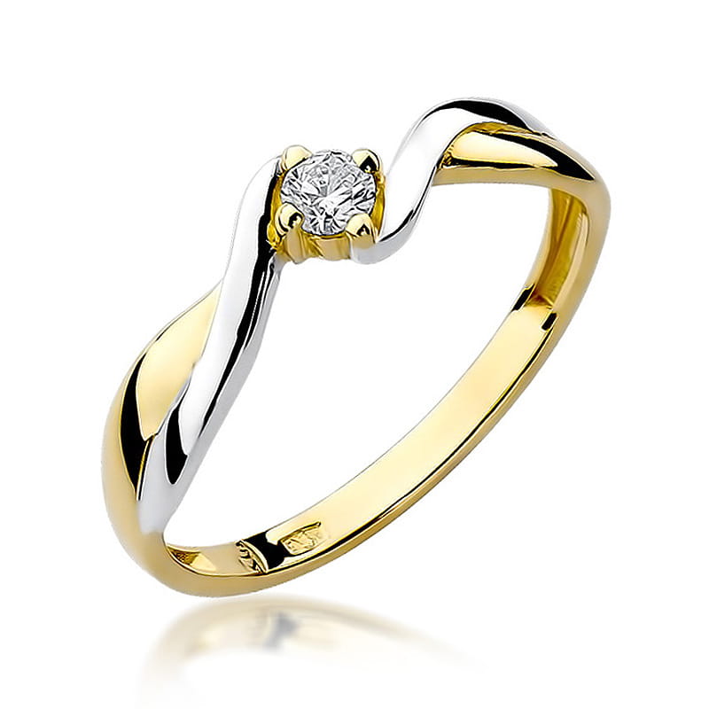 Inel Aur 9K cu Diamant Natural 0.10 ct