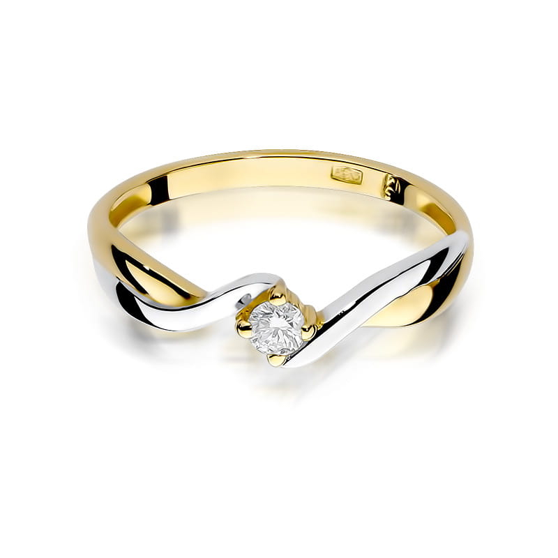 Inel Aur 9K cu Diamant Natural 0.10 ct