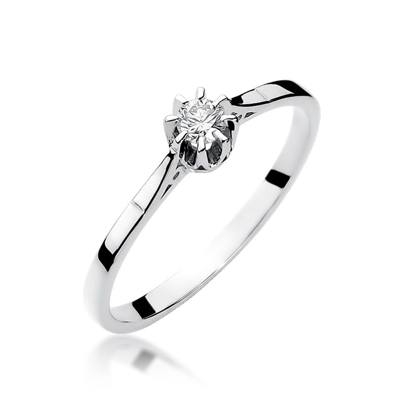 Inel Aur 9K cu Diamant Natural 0.08 ct