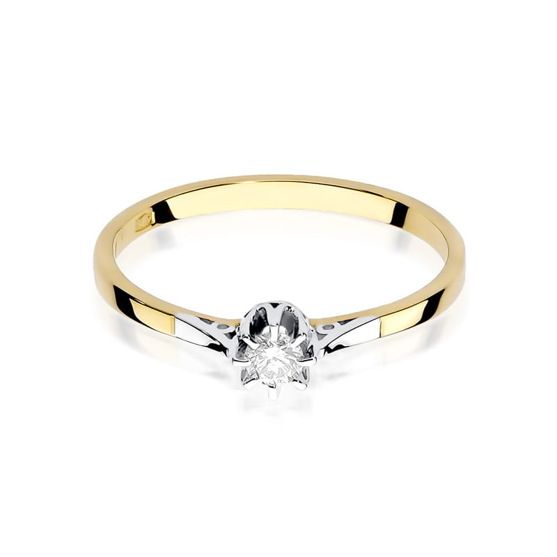 Inel Aur 9K cu Diamant Natural 0.08 ct