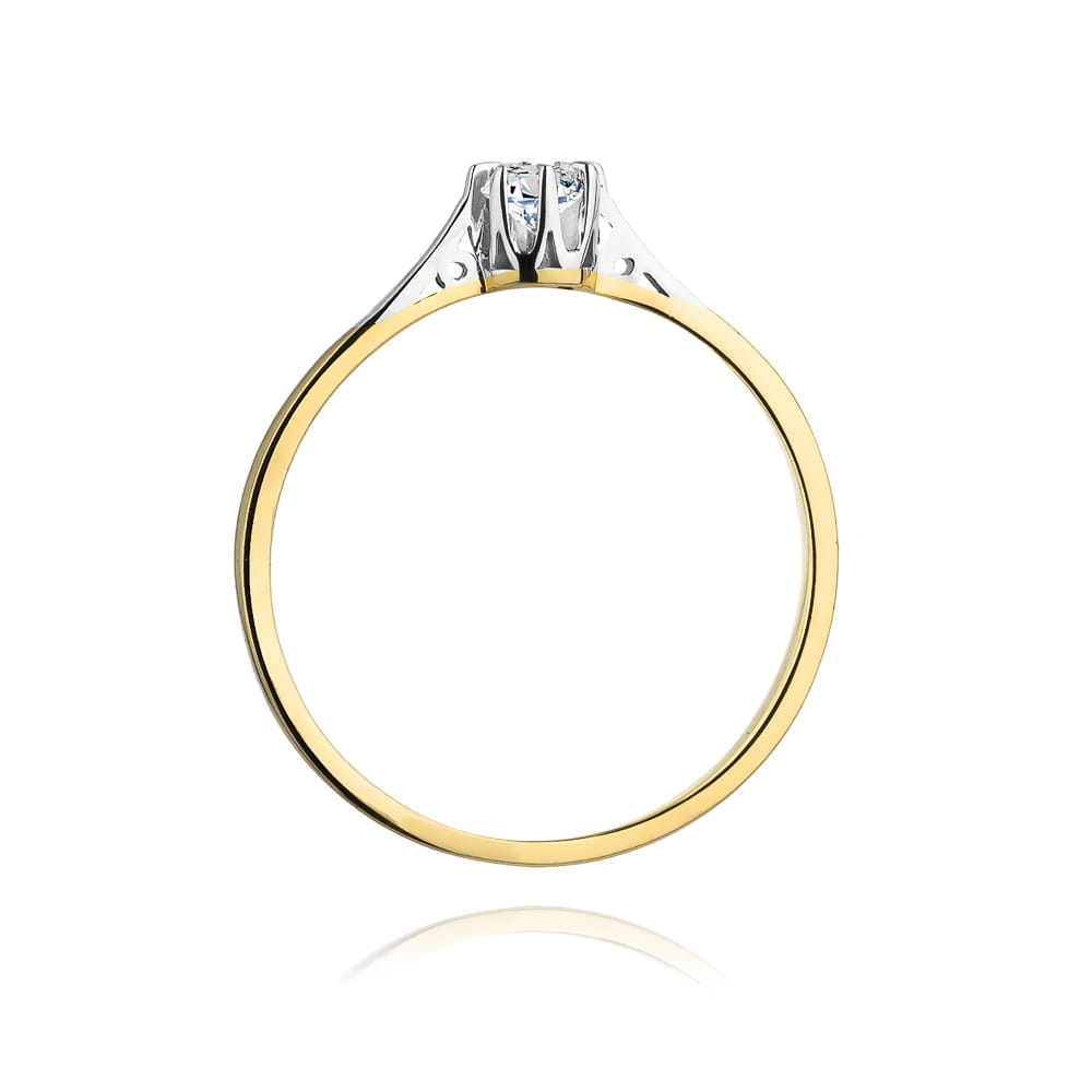 Inel Aur 9K cu Diamant Natural 0.08 ct