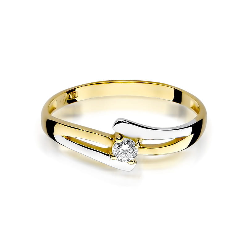 Inel Aur 9K cu Diamant Natural 0.08 ct