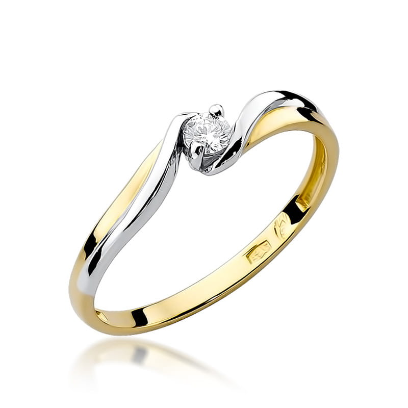 Inel Aur 9K cu Diamant Natural 0.08 ct